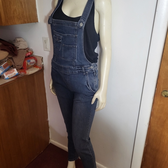 Free People Blue Jean Overalls Sz 27 - Picture 1 of 7
